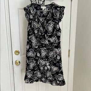 Monteau Black and White Floral Mini Dress